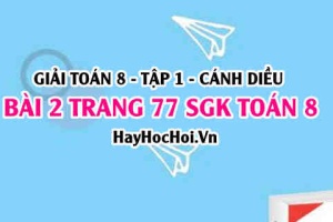 Giải bài 2 trang 77 Toán 8 Tập 1 SGK Cánh Diều